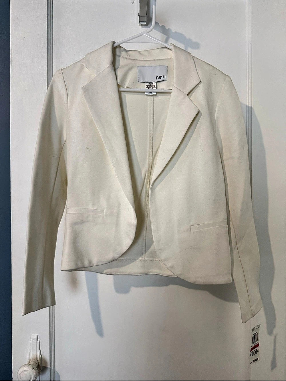 Bar III Women's Blazer in Cream Size XS/P Like New